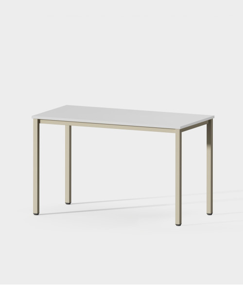 Mesa madera blanca 120 perspectiva