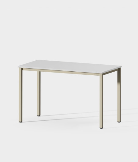 Mesa madera blanca 120 perspectiva