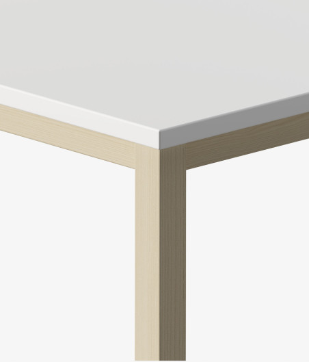 Mesa madera blanca 120 detalle