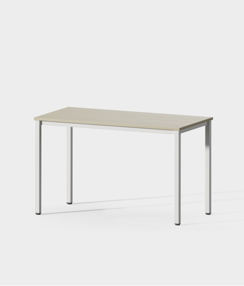 Mesa blanca madera 120 perspectiva