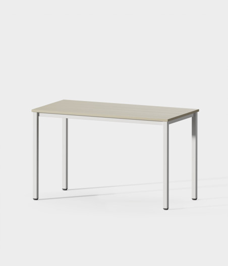 Mesa blanca madera 120 perspectiva