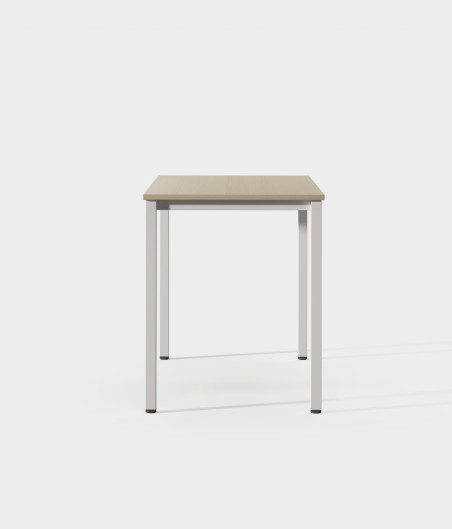 Mesa blanca madera 120 lateral