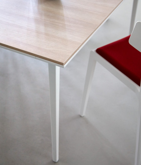 Mesa Escritorio Longo aluminio acacia ➤ Tienda online ACTIU©
