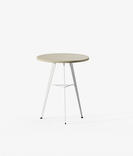 Mesa auxiliar blanca acacia perspectiva