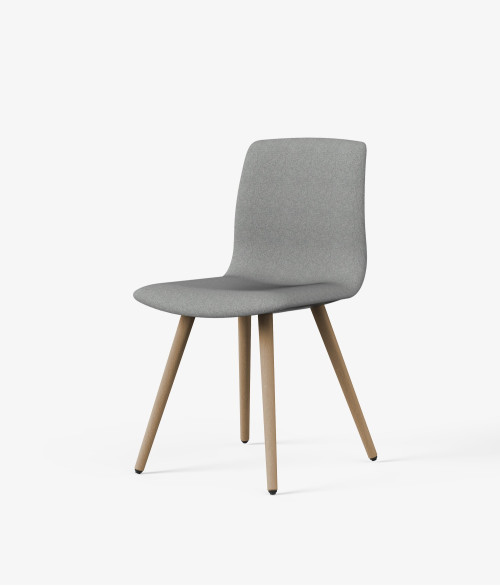 Silla auxiliar noom 50 perspectiva trasera tapizada gris