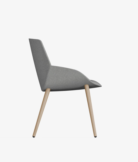Silla patas madera tapizada noom 50 lateral gris