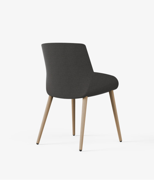 Silla patas madera tapizada noom 50 perspectiva melange 2