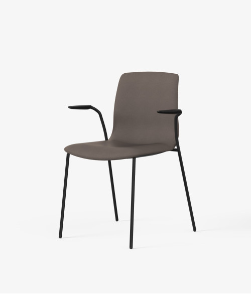 silla tapizada marron perspectiva