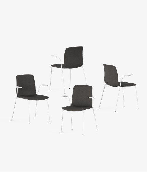 silla blanca tapizado melange perspectiva 2