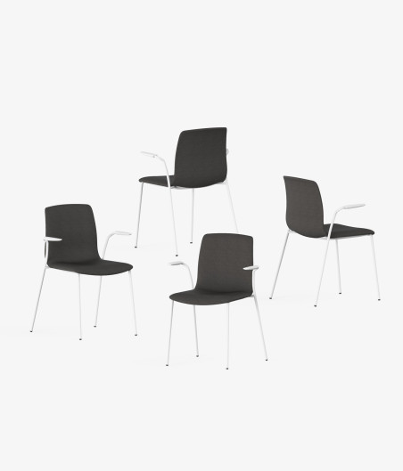 silla blanca tapizado melange cuatro