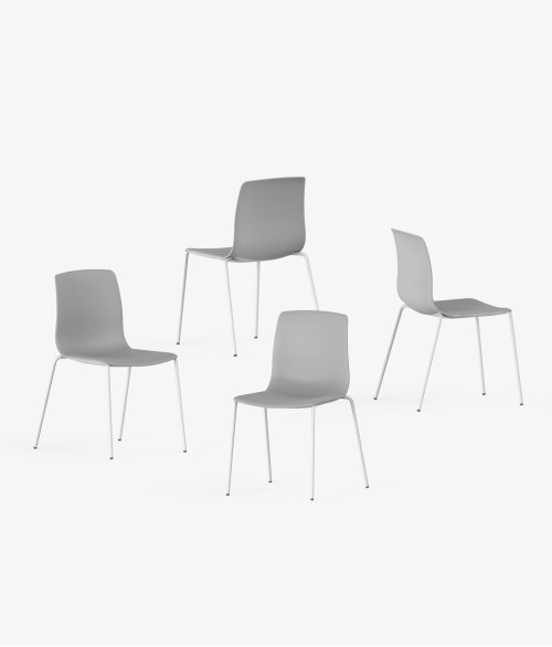 Silla auxiliar noom perspectiva gris blanca 2