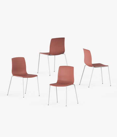 Silla auxiliar noom perspectiva trasera coral blanca