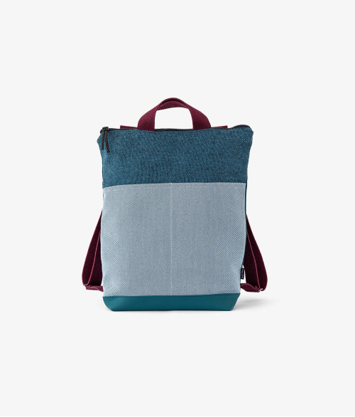 Mochila Artesanal Slim Azul y Granate ➤ Tienda online ACTIU© 2