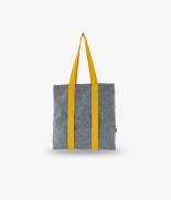 tote bag gris y amarilla vacia